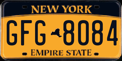 NY license plate GFG8084