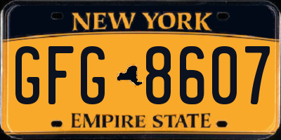 NY license plate GFG8607