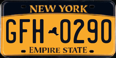 NY license plate GFH0290