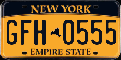 NY license plate GFH0555