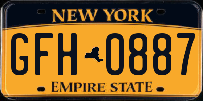 NY license plate GFH0887