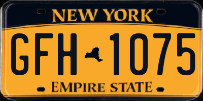 NY license plate GFH1075
