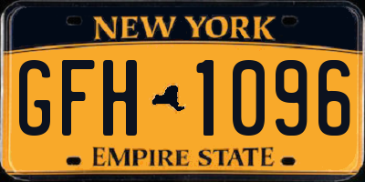 NY license plate GFH1096