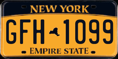 NY license plate GFH1099