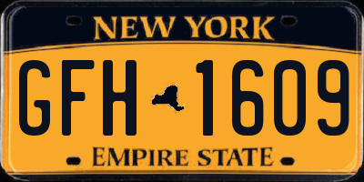 NY license plate GFH1609