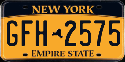 NY license plate GFH2575
