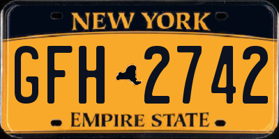 NY license plate GFH2742