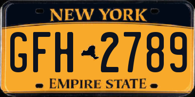 NY license plate GFH2789