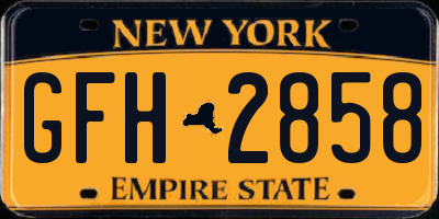 NY license plate GFH2858