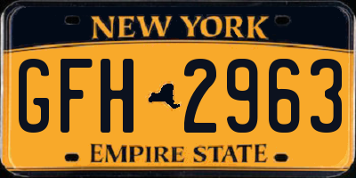 NY license plate GFH2963