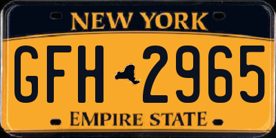 NY license plate GFH2965
