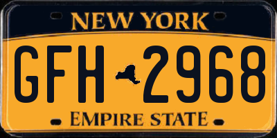 NY license plate GFH2968