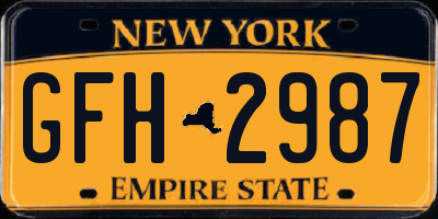 NY license plate GFH2987