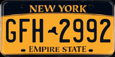 NY license plate GFH2992