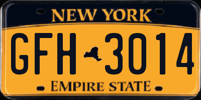 NY license plate GFH3014