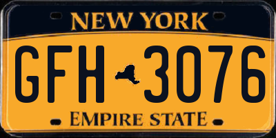 NY license plate GFH3076