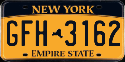 NY license plate GFH3162
