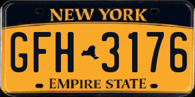 NY license plate GFH3176