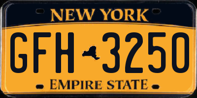 NY license plate GFH3250