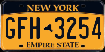 NY license plate GFH3254
