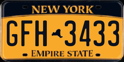 NY license plate GFH3433
