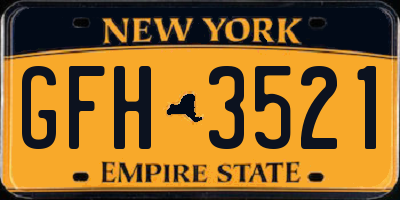 NY license plate GFH3521