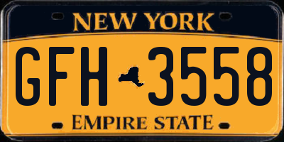 NY license plate GFH3558