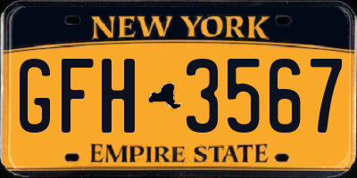 NY license plate GFH3567