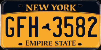 NY license plate GFH3582