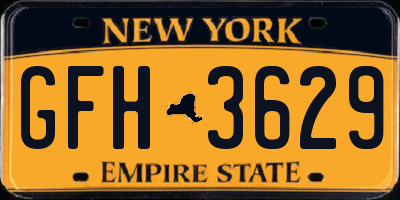NY license plate GFH3629