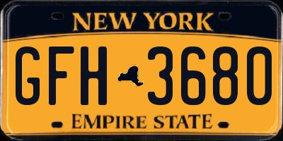 NY license plate GFH3680