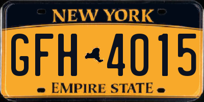 NY license plate GFH4015