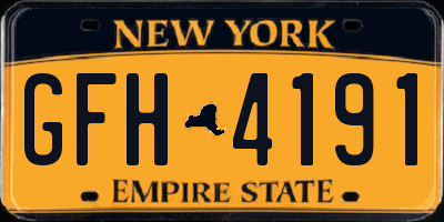 NY license plate GFH4191