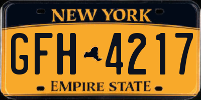 NY license plate GFH4217