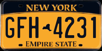 NY license plate GFH4231