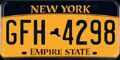 NY license plate GFH4298