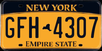 NY license plate GFH4307