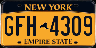 NY license plate GFH4309
