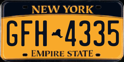 NY license plate GFH4335