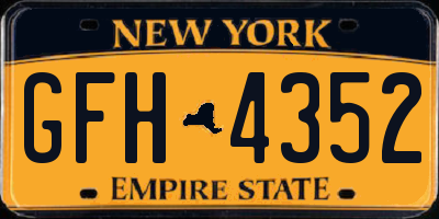 NY license plate GFH4352