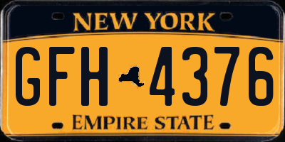 NY license plate GFH4376