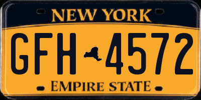 NY license plate GFH4572