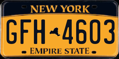 NY license plate GFH4603