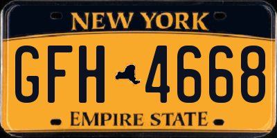 NY license plate GFH4668