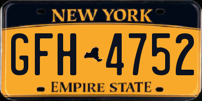 NY license plate GFH4752