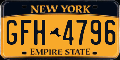 NY license plate GFH4796