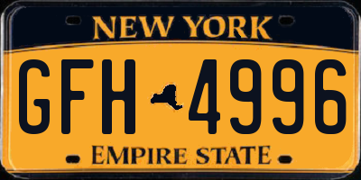 NY license plate GFH4996