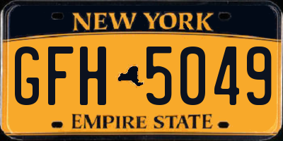 NY license plate GFH5049