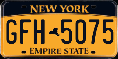 NY license plate GFH5075