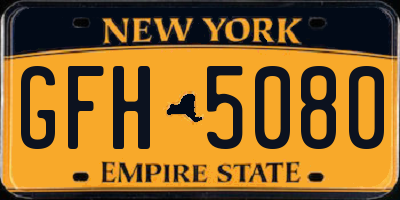 NY license plate GFH5080